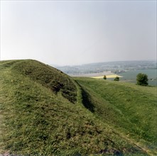 The north-west bank and ditch of Scratchbury hillfort, Norton Bavant, Wiltshire, 1999