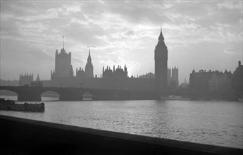 Sunset over the Palace of Westminster, London, c1945-c1965 Artist