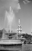 Fountain in Trafalgar Square, London, c1945-c1965