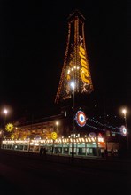 Blackpool Tower lit up by night, Blackpool, 1999