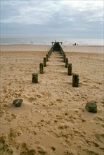Groyne on Lowestoft beach, Suffolk, 2000
