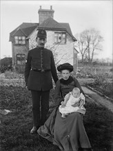 A group portrait of a policeman and his family, Warwickshire, 1905