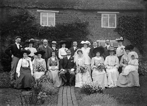 Wedding party, Hellidon, Northamptonshire, c1896-c1920