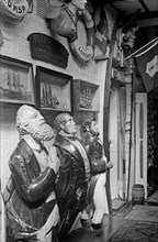 View of an exhibition of maritime artefacts, c1945-c1965.   Artist