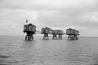 Maunsell Forts at Shivering Sands, Kent, c1945-c1965