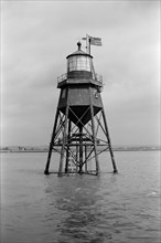 A Chapman Light in the Thames Estuary off Canvey Island, Essex, c1945-c1965
