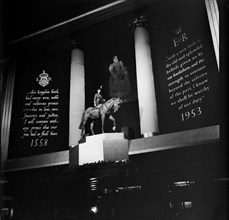 A public monument celebrating the coronation of Elizabeth II, (c1953-c1965?).  Creator