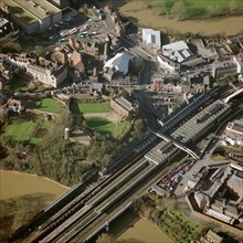 Shrewsbury railway station and castle, Shrewsbury, Shropshire, 2001