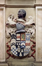 Arms from the Sondes monument, church of St Michael and All Angels, Throwley, Kent, c1965-c1969