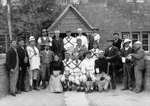 The Headington Quarry Morris Dancers outside the Chequers, Oxford, Oxfordshire, c1860-c1922