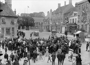Coronation celebrations at Market Place, Faringdon, Oxfordshire, c1860-c1922