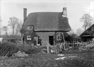 A thatched cottage at Goosey, Oxfordshire, c1860-c1922