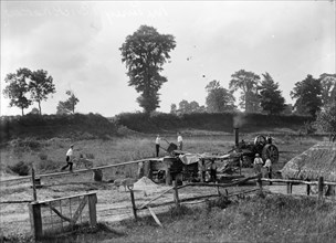 Labourers making bricks near Pusey, Oxfordshire, c1860-c1922