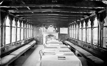Interior of the College Barge, Christ Church College, Oxford, Oxfordshire, c1860-c1922