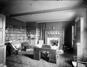 Interior of the Principal's Library at Mansfield College, Oxford, Oxfordshire, c1860-c1922