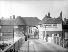 The Barbican, High Street, Sandwich, Kent, taken from the bridge, c1860-c1922