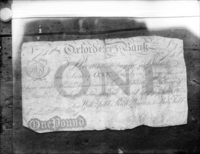 One pound note issued by the Oxford City Bank, c1860-c1922
