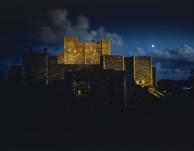 Dover Castle by floodlights, Kent, 1984