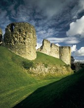 The 12th century Helmsley Castle, North Yorkshire, 1985