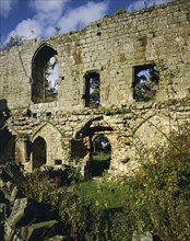 The infirmary of Jervaulx Abbey, a Cistercian foundation, North Yorkshire, 1987