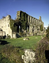 Dormitory from south east, Jervaulx Abbey, a Cistercian foundation, North Yorkshire, 1987