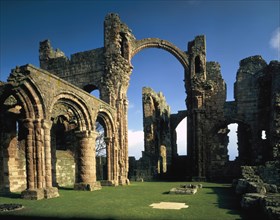 Nave in the priory church, Lindisfarne Priory, Northumberland, 1988