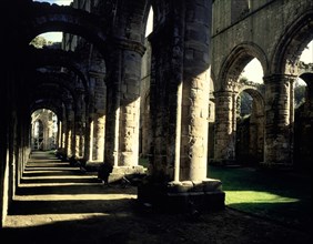 North aisle of the monastic church at Fountains Abbey,  North Yorkshire, 1987