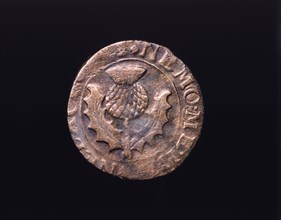 Charles I or II coin, Lindisfarne Priory, Northumberland, 17th century