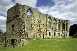 Dining hall from the south, Easby Abbey, North Yorkshire, 2000