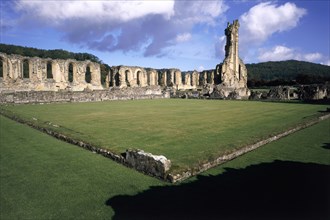 General view of cloister, Byland Abbey, North Yorkshire, 1998