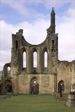 Inside of the west front, Byland Abbey, North Yorkshire, 1999