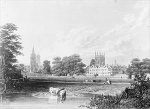 Merton College, Oxford University, Oxfordshire, from the River Cherwell, c1860-c1922