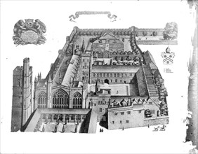 Bird's-eye view of New College, Oxford, Oxfordshire, 1675