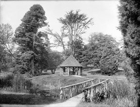Wood bridge and summerhouse, Blenheim Palace, Woodstock, Oxfordshire, 1894