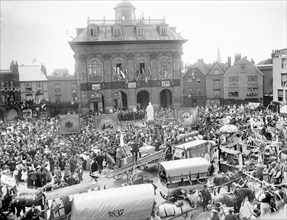 Diamond Jubilee celebrations around Queen Victoria's Statue, Abingdon, Oxfordshire, 1897