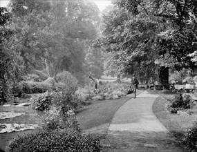 Lord Wantage in the gardens at Lockinge House, Lockinge, Oxfordshire, c1860-c1922