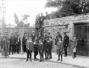 Beating the Bounds ceremony, Merton Street, Oxford, Oxfordshire, 1908 Artist