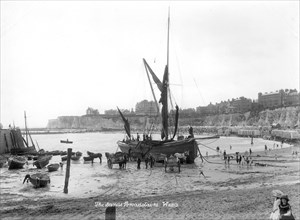 Fishing boat at Broadstairs Harbour, Kent, 1890-1910