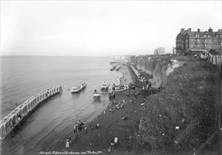 Bathing machines at Cliftonville, Margate, Kent, 1890-1910