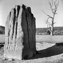 Standing stone in the Wye Valley, Wales, 1945-1980