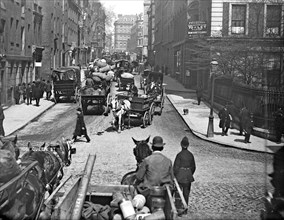 Horse-drawn vehicles in Queen Street, London, 1870-1900