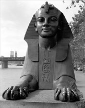 Sphinx guarding Cleopatra's Needle, Westminster, London