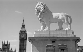 Coade lion, Westminster Bridge Road, Lambeth, London, 1966