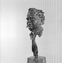 Sculpture of Dylan Thomas at the Royal Festival Hall, South Bank, Lambeth, London, c1951-1962