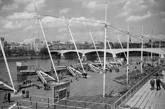 View from the Royal Festival Hall, South Bank, Lambeth, London, c1951