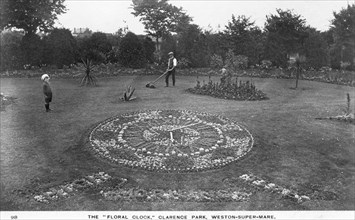 Floral clock, Clarence Park, Weston-super-Mare, Somerset, 1913