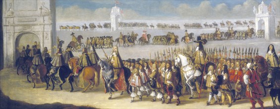 'Charles II's cavalcade through the City of London, 22nd April, 1661', (1662).  Artist: Dirck Stoop