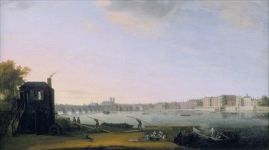 'Westminster Bridge and Whitehall from Lambeth', c1775. Artist: Unknown