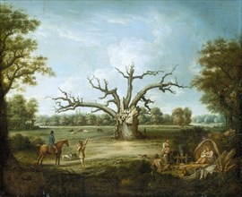 'The Fairlop Oak, Hainault Forest', 1816. Artist: Henry Milbourne