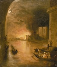 'The Palace of Westminster on Fire', 1834. Artist: Unknown